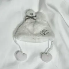 【OshiVerse】10cmハートチェーンうさ耳ぬい帽子 ホワイト　ぬい服
