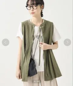 FREAK'S STORE ピンタックベスト　カーキ