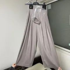 SNIDELベージュ ワイドレッグ ガウチョパンツ