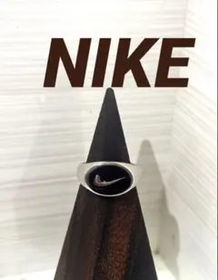 【希少】NIKE ナイキ ロゴ　リング シルバー メッキ フリーサイズ 指輪
