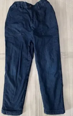 ダークブルーデニムパンツ　140cm 裏地フリース