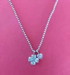 フォリフォリ　シルバー925クローバー&ハートネックレス　ジルコニア