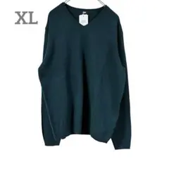 【未使用】UNIQLO プレミアムラムウール Vネックセーター ダークグリーン