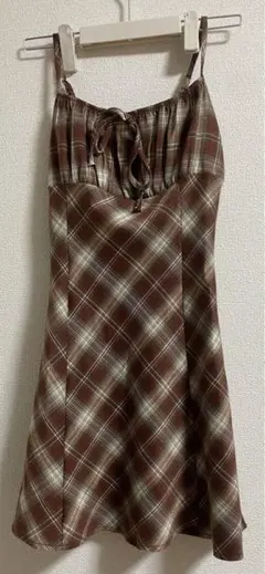 ギンガムチェック柄 ミニワンピース