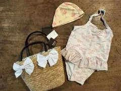 ▷old navy フリル付き水着 ▷futafuta スイムキャップ ▷バッグ