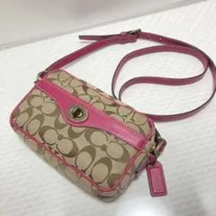 Y2K コーチCOACH シグネチャー ショルダーバッグ　ヴィンテージ　ピンクのサムネイル