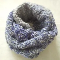 スヌード マフラー ライトブルー パープル