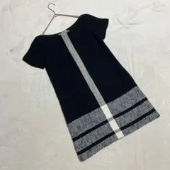 ザラウーマン ＊ ツイード チュニック ワンピース バイカラー (S)