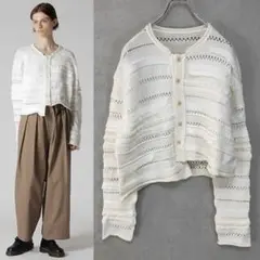 Y's ワイズ OPENWORK ASYMMETRIC CARDIGAN 2のサムネイル