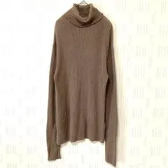 roshell ロシェル　タートルネックリブニットセーター　XL ブラウン　美品