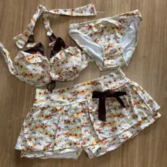花柄セパレートビキニ 水着 3点セット