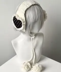 ハート型ドット柄イヤーマフのサムネイル
