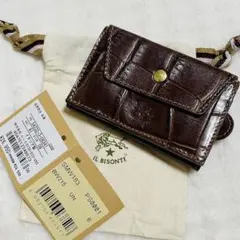 ✨新品✨イルビゾンテ キーケース ミニ財布 小銭 お札入れ クロコ ブラウン 茶