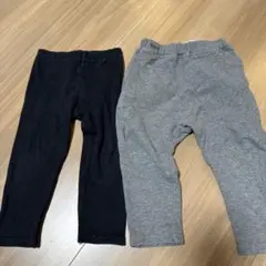 90cm パンツ 2枚セット 黒 グレー