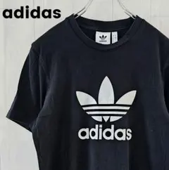 アディダス☆adidas ビックロゴ Tシャツ 半袖 M ブラック 0008