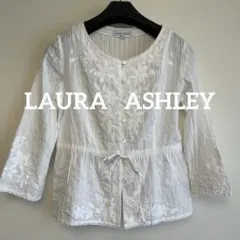 LAURA ASHLEY ローラアシュレイ/レースブラウス　ウエストリボンのサムネイル