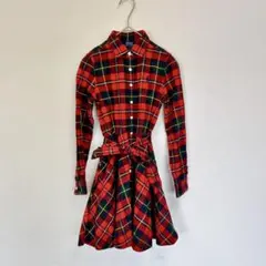ポロ ラルフローレン キッズ チェック シャツワンピース 130cm