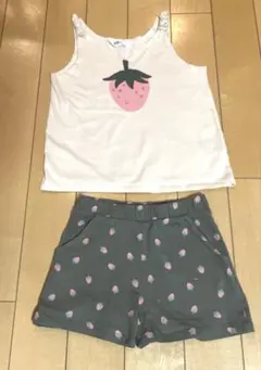 H&M いちご柄　セットアップ　120-130のサムネイル