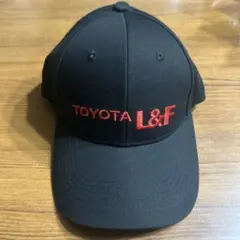 未使用 TOYOTA L&F 刺繍ロゴ キャップ ブラック フリーサイズ トヨタ