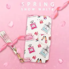 iPhoneSE ケース 手帳型 かわいい iPhone8 ホワイト 可愛いのサムネイル