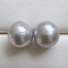615大粒グレーバロックパール スタッドピアス12mmサージカルステンレス