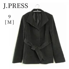 ◎【J.PRESS】アンゴラ混ベルト付きコート ジャケット M グレー 4535