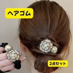 【大人気】ヘアゴム シュシュ イミテーションパール フォーマル ヘアアクセサリー