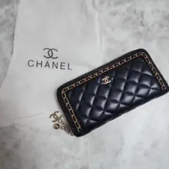 ノベルティChanel ブラック キルティング 長財布 - メルカリ
