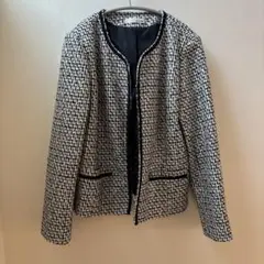 白黒ツイードノーカラージャケット　七五三　入学　卒業