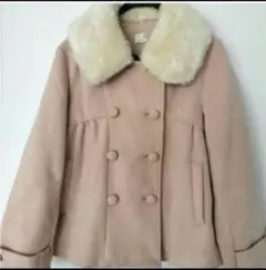 ピーコート　ファー付　薄ピンク