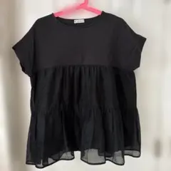 【美品】Afternoon Tea WARDROBE ティアードカットソー 黒のサムネイル