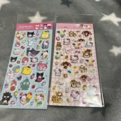 ２枚セットラメ入り樹脂もりシール　サンリオ