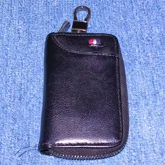 黒い合成皮革キーケース