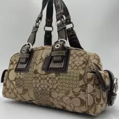 LOEWE ハンドバッグ アナグラム ニューロード キャンバス レザー 
