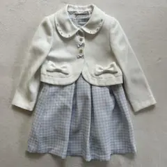 sakura サクラ 120㎝ セットアップ 上下セット 卒服 白ホワイト 水色