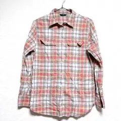 【S】 J.CREW ジェイクルー 長袖 チェック シャツ ピンク 古着 普段着