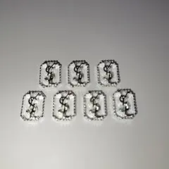 ネイルパーツ　7点セット　シルバー　メタル