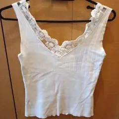 【fifth】 レース付きホワイトタンクトップ