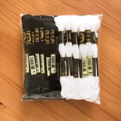 刺繍糸 25番 白 黒 ホワイト ブラック まとめ売り ハンドメイド 36束