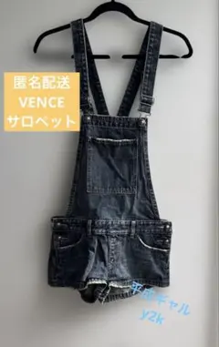 匿名配送　VENCEデニムショートサロペット　Sサイズ　平成ギャル　y2kのサムネイル