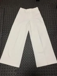 【美品】UNIQLO ユニクロ　ワイドトラウザージーンズ　ホワイト　M