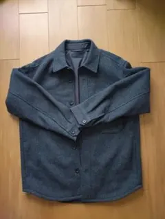ダークグレー ウール混紡 シャツジャケット Mサイズ