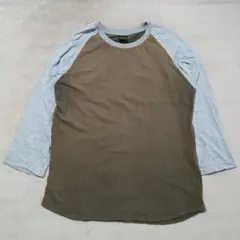 00s OLD UNIQLO ラグラン 七分袖 Tシャツ Mサイズ
