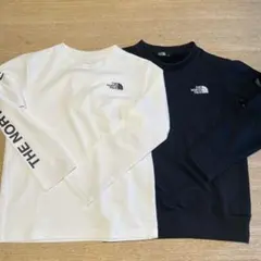 ノースフェイス 140cm 黒トレーナー　白カットソー　セット