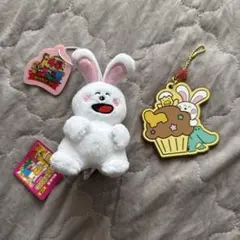 たべっ子どうぶつ　うさぎ　マスコット　ラバーキーホルダー