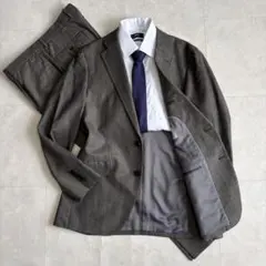 SUIT SELECT GUABELLO チャコール灰ストライプ スーツAB7