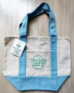 TRADER JOE'Sミニトートバッグ　ライトブルー　【新品未使用タグ付き】のサムネイル