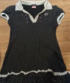 Barbie 黒・白水玉 半袖ワンピース