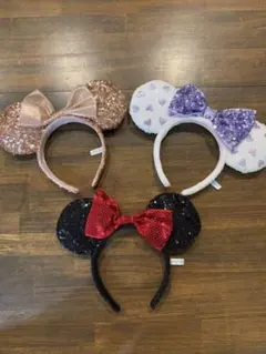 ミニーマウス風カチューシャ3個セット