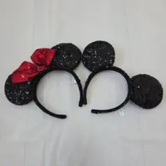 ディズニー　ミッキー　ミニー　カチューシャ　スパンコール